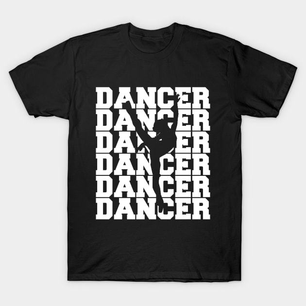 Dancer Dance Team Silhouette Ballet Pointe Jazz Lyrical T-Shirt by charlescheshire